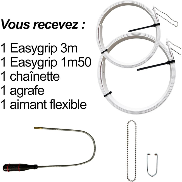 EasyGrip Kit 2 Aiguilles Électricien 3 m + 3 m | Made in France